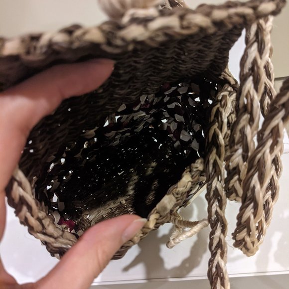 Bohemian Style Handmade Straw Knit Purse - Picture 2 of 5